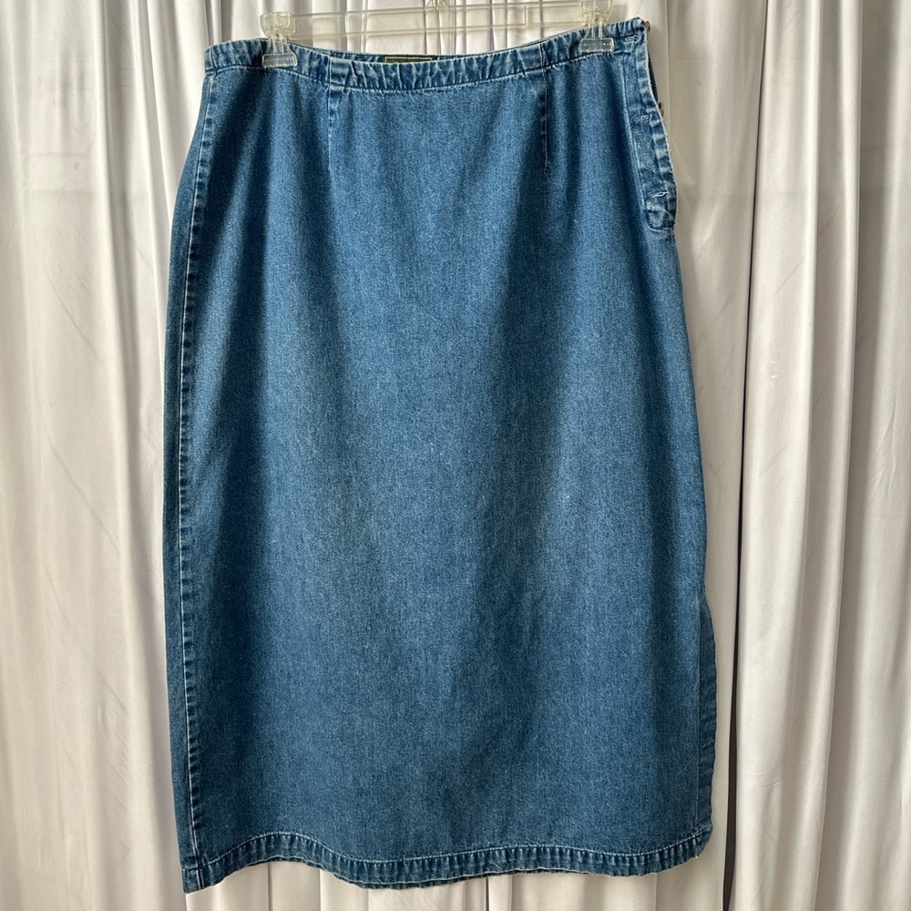 237. Eddie Bauer Sz 18 100% Cotton Maxi Denim Skirt